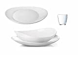 Bormioli Prometheus Vajilla 36 Piezas para 12 Personas + 12 Vasos Gratis